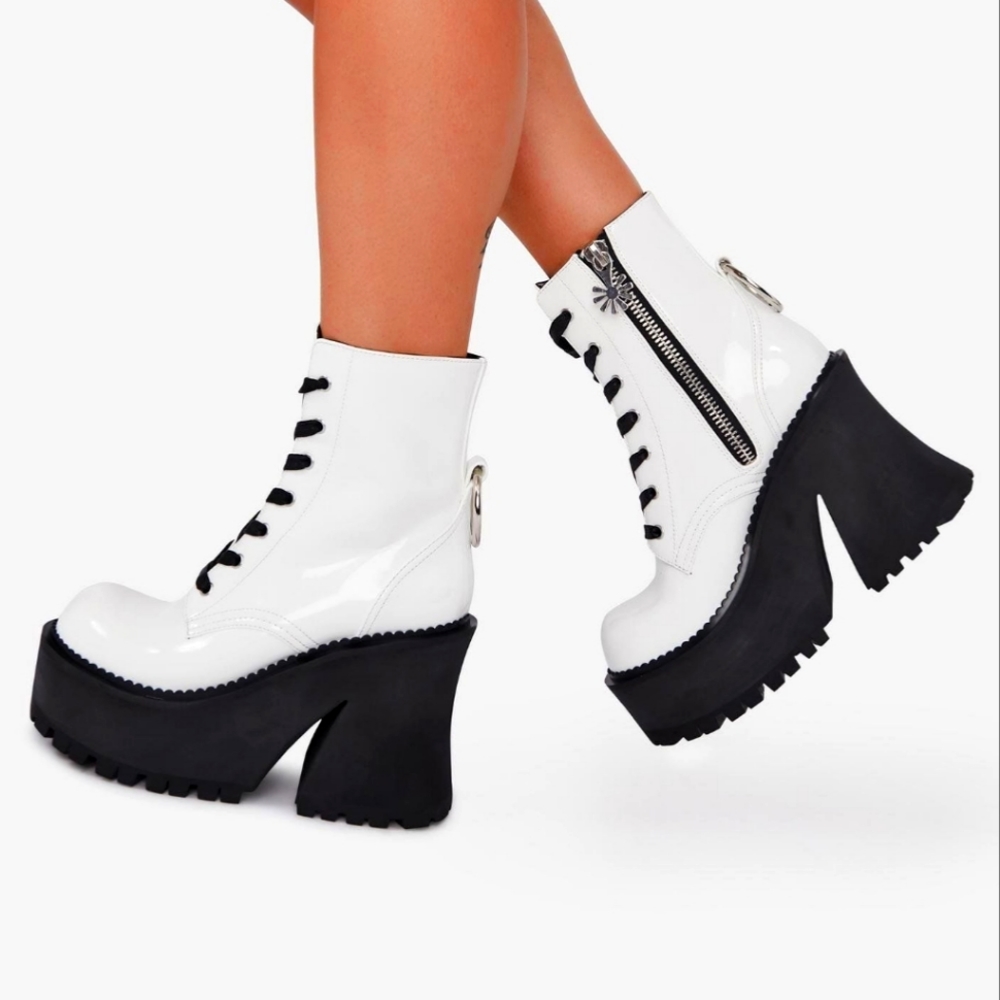 Dolls Kill 'Labor of Love' Platform Combat Boots
